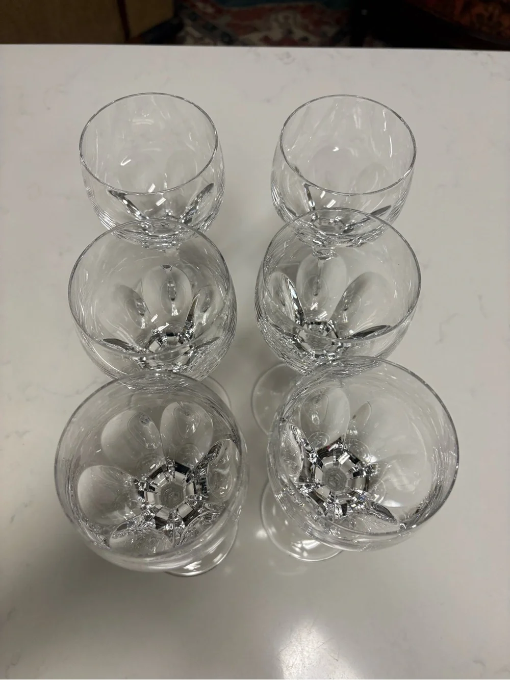 Crystal Cut Wine Glasses - Clear Stemware Set